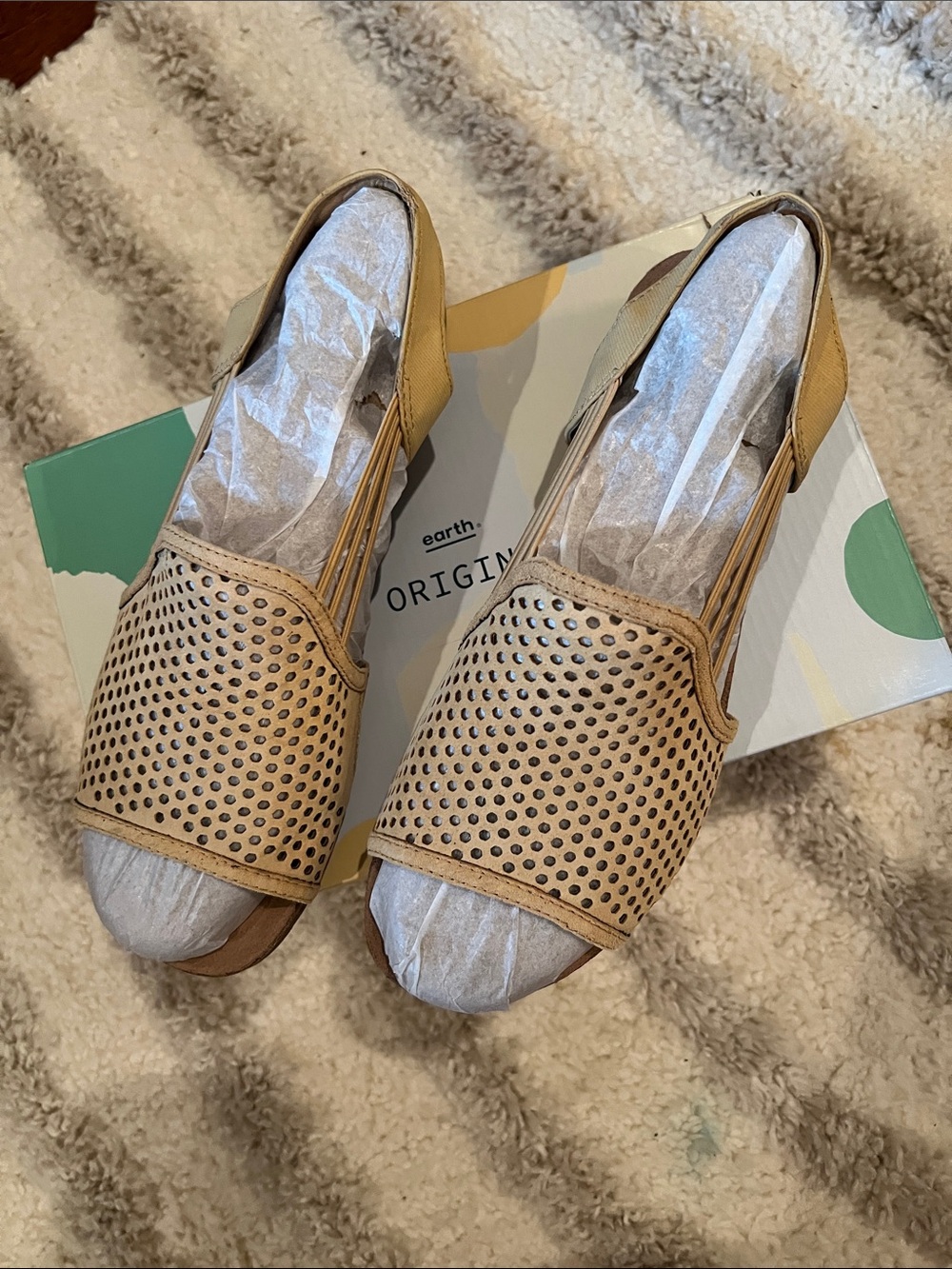 Earth Origins Perforated Slingback Sandal in Tan